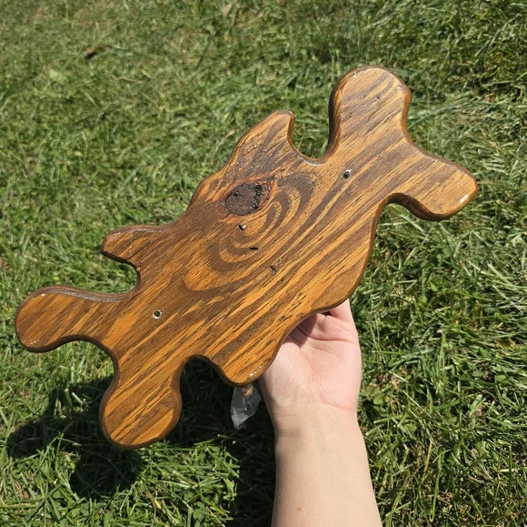 CHILD'S WOODEN MOOSE HEAD CLOTHES COAT HAT RACK 12" LONG, WALL MOUNTED - Picture 9 of 13